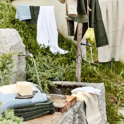 Drap de douche en coton peigné - bleu autan 70x140cm