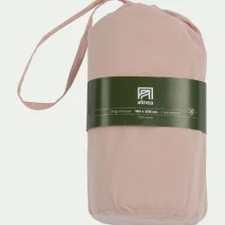 Drap housse en coton 160x200cm B25cm - rose rosa