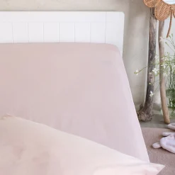 Drap housse enfant en coton 90x200+B20cm - rose rosa
