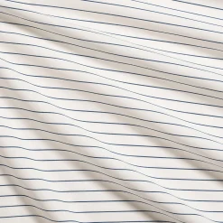 Drap housse rayé en coton 90x200cm B30cm - bleu abysse