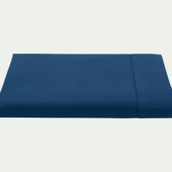 Drap plat en coton bio 270x300cm - bleu abysse
