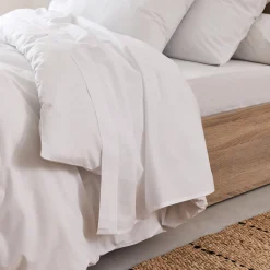Drap plat en coton 270x300cm - blanc