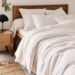 Drap plat en lin lavé 270x300cm - blanc capelan