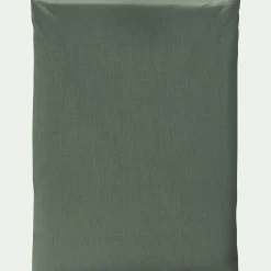 Drap plat en percale de coton 270x300 - vert cèdre