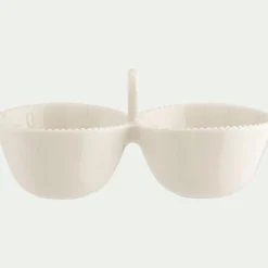 Duo de bols apéritifs en porcelaine D12xL23,8cm - blanc ventoux