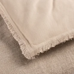 Edredon en lin et coton frangé 100x180cm - beige alpilles
