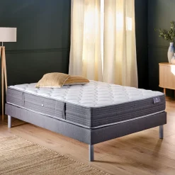 Ensemble matelas alinea équilibré à ressorts et sommier tapissier ferme