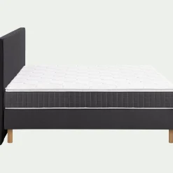 Ensemble matelas ressorts + sommier H24cm alinea 2x100x200cm - gris anthracite