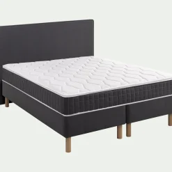 Ensemble matelas ressorts + sommier H24cm alinea 2x100x200cm - gris anthracite