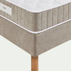 Ensemble matelas ressorts+sommier ferme Epeda H68cm 2x80x200cm - grège