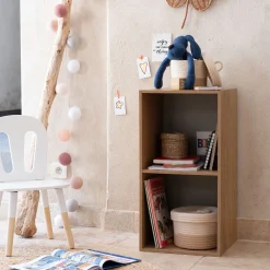 Etagère 2 cases en bois - bois clair