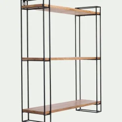 Etagère murale en bois et métal - bois clair L66xl19xH77,5cm