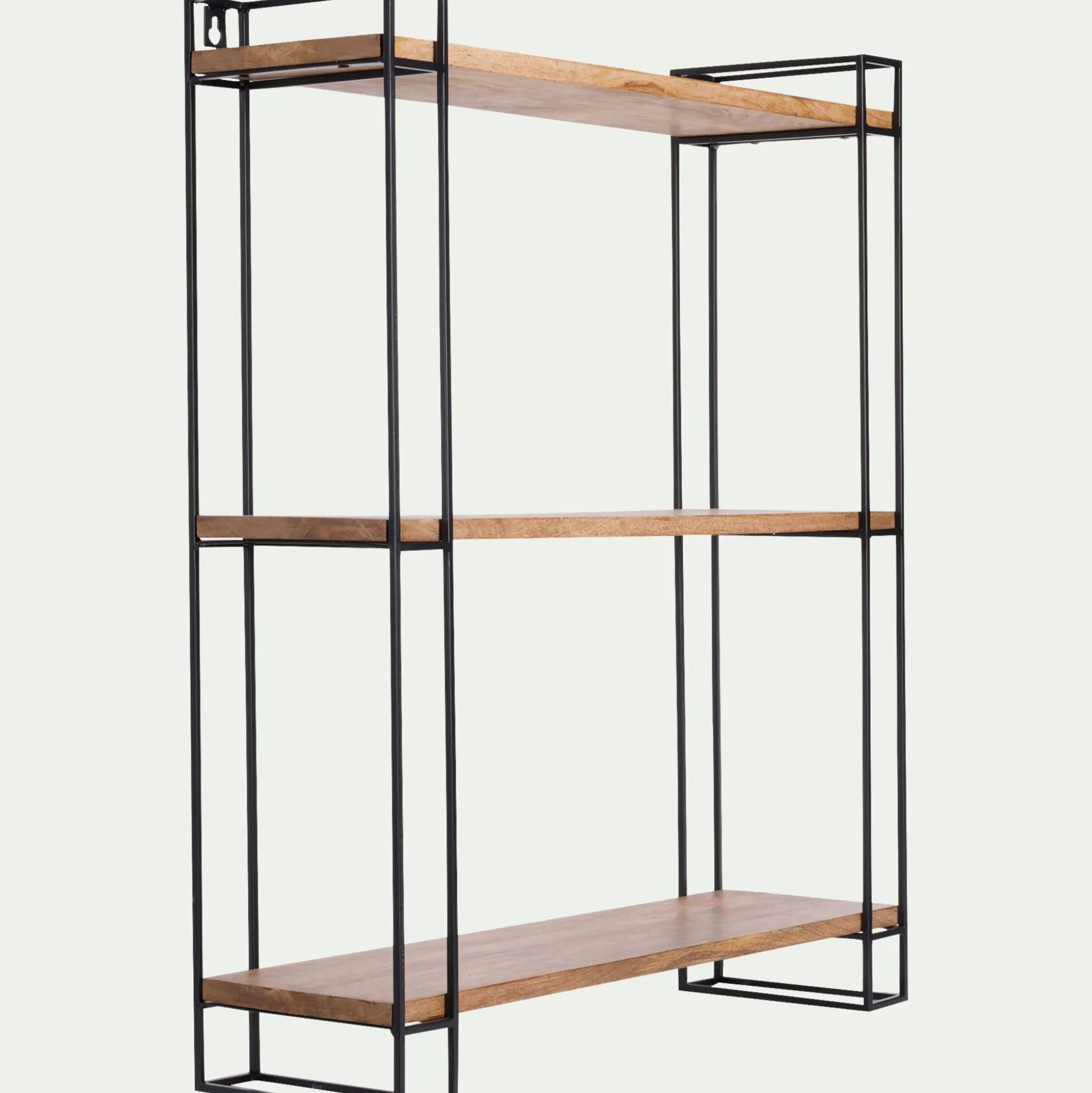 Etagère murale en bois et métal - bois clair L66xl19xH77,5cm