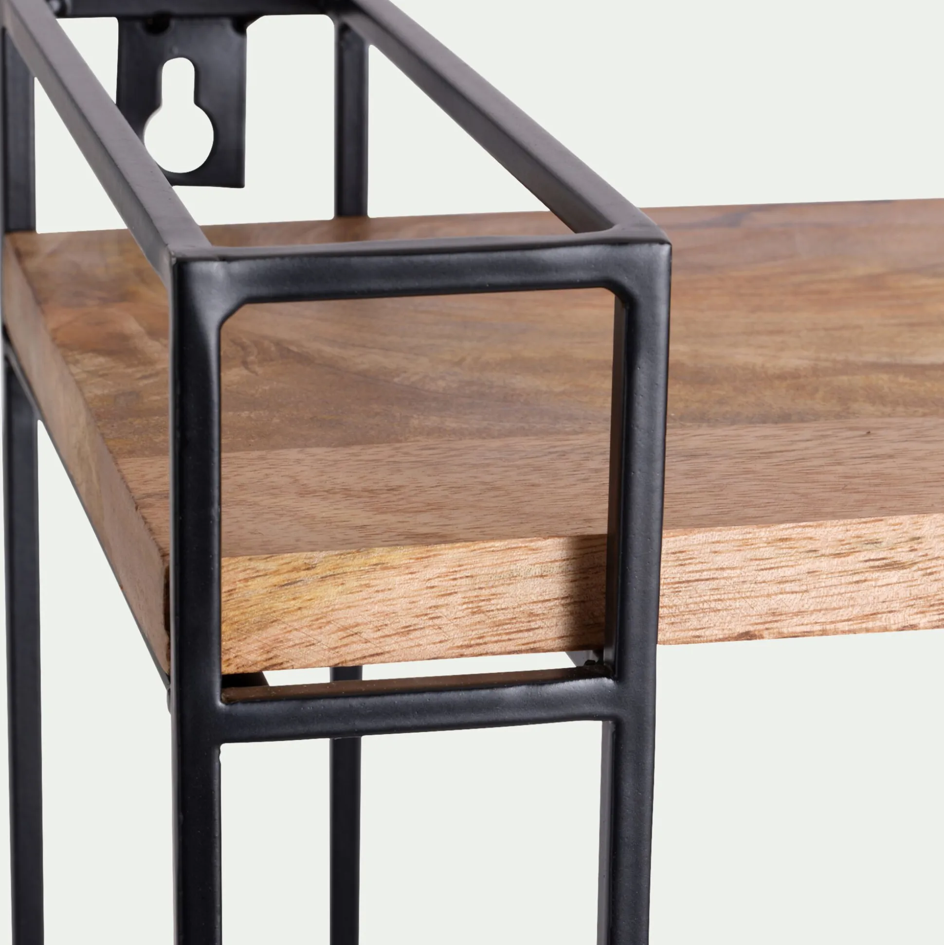 Etagère murale en bois et métal - bois clair L66xl19xH77,5cm