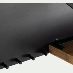 Etagère murale en pin et métal - noir L50xl15,5xH15cm