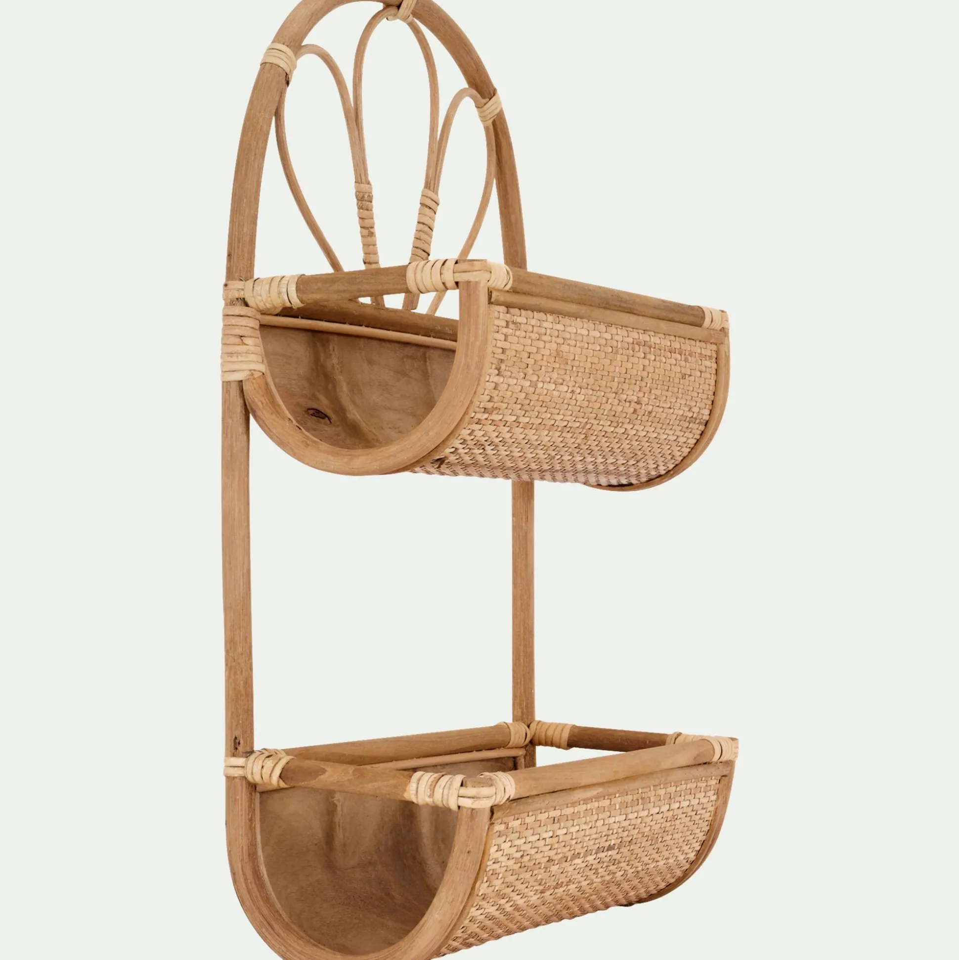 Etagère murale en rotin - naturel L40,5xl16,5xH63cm