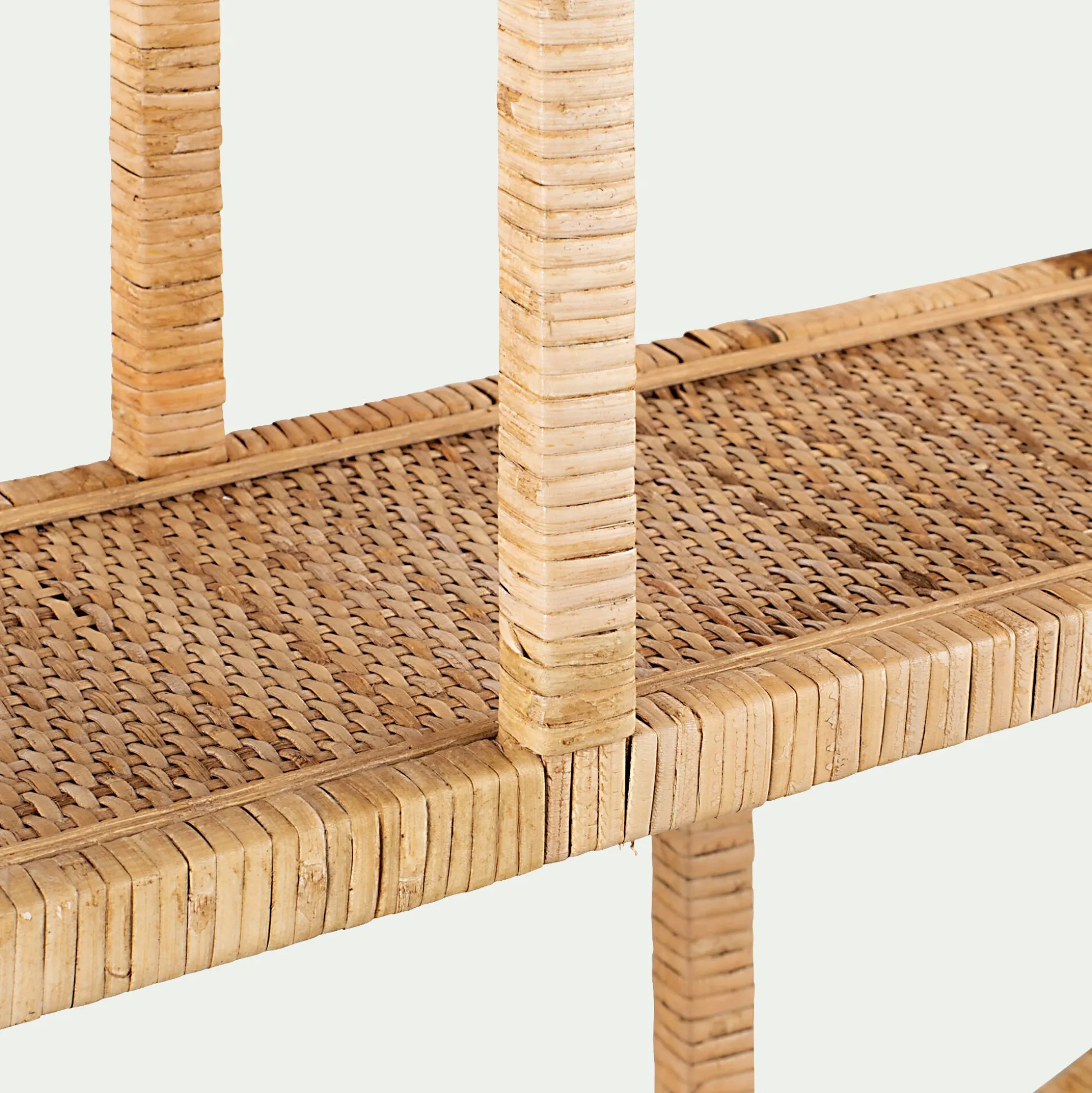 Etagère murale ronde en rotin - naturel D79cm