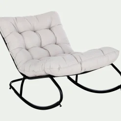 Fauteuil à bascule de jardin en acier - beige roucas