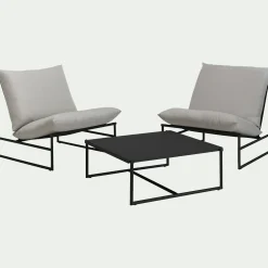 Fauteuil de jardin en aluminium - noir