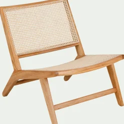 Fauteuil en chêne et rotin - bois clair