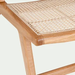 Fauteuil en chêne et rotin - bois clair