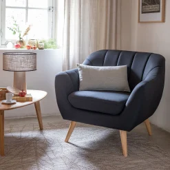 Fauteuil en tissu - gris anthracite