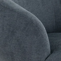 Fauteuil en tissu avec piétement en acier - bleu céou