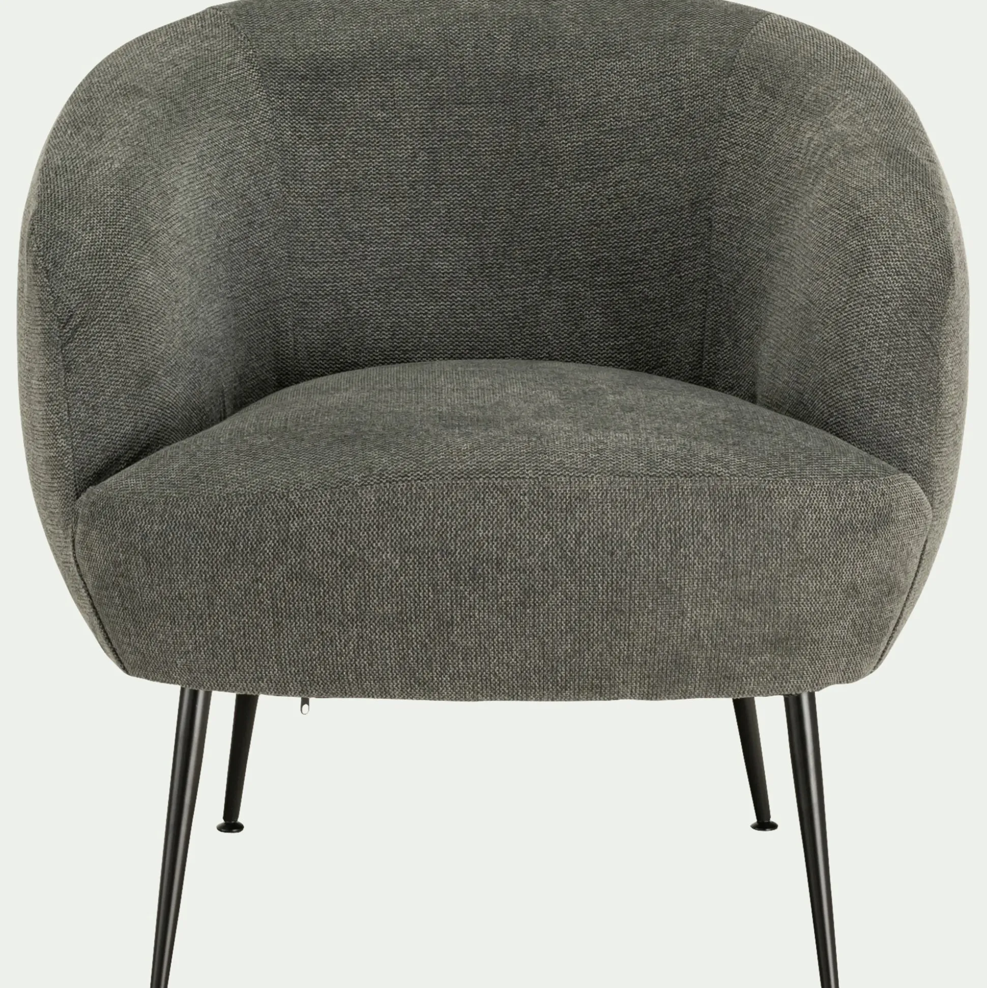 Fauteuil en tissu avec piétement en acier - gris vésuve