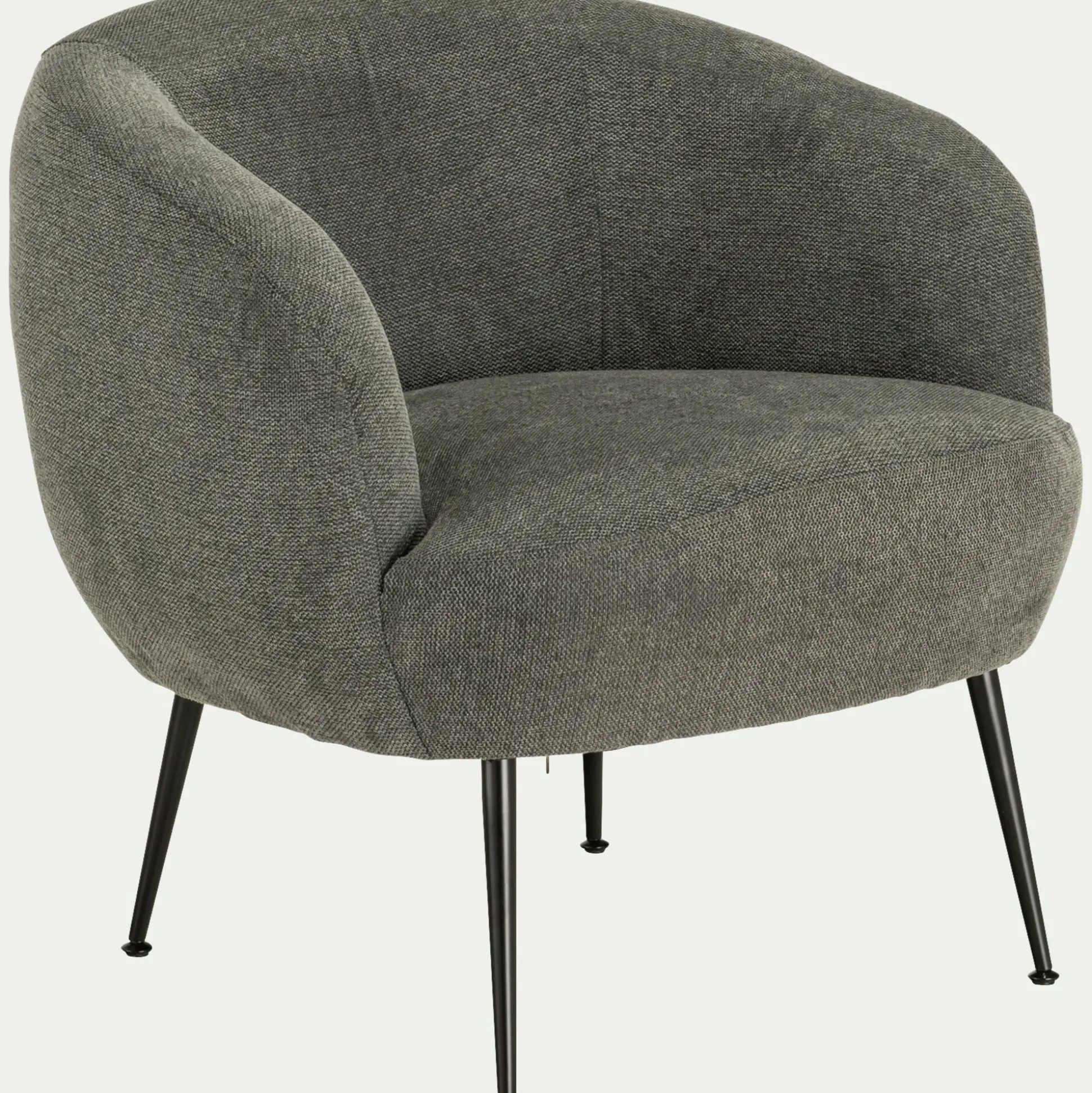 Fauteuil en tissu avec piétement en acier - gris vésuve