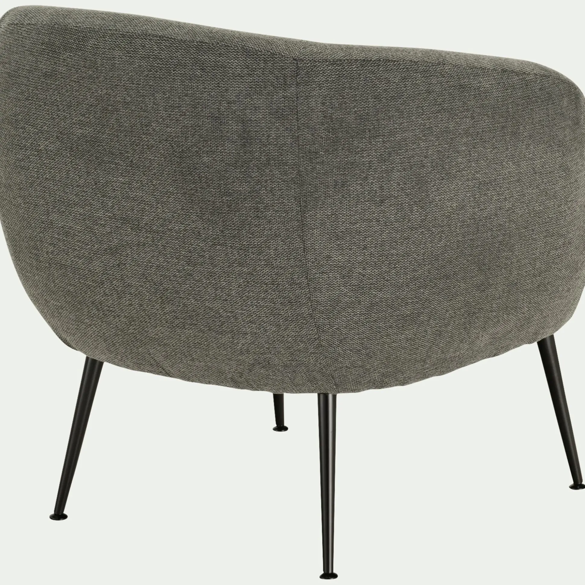 Fauteuil en tissu avec piétement en acier - gris vésuve