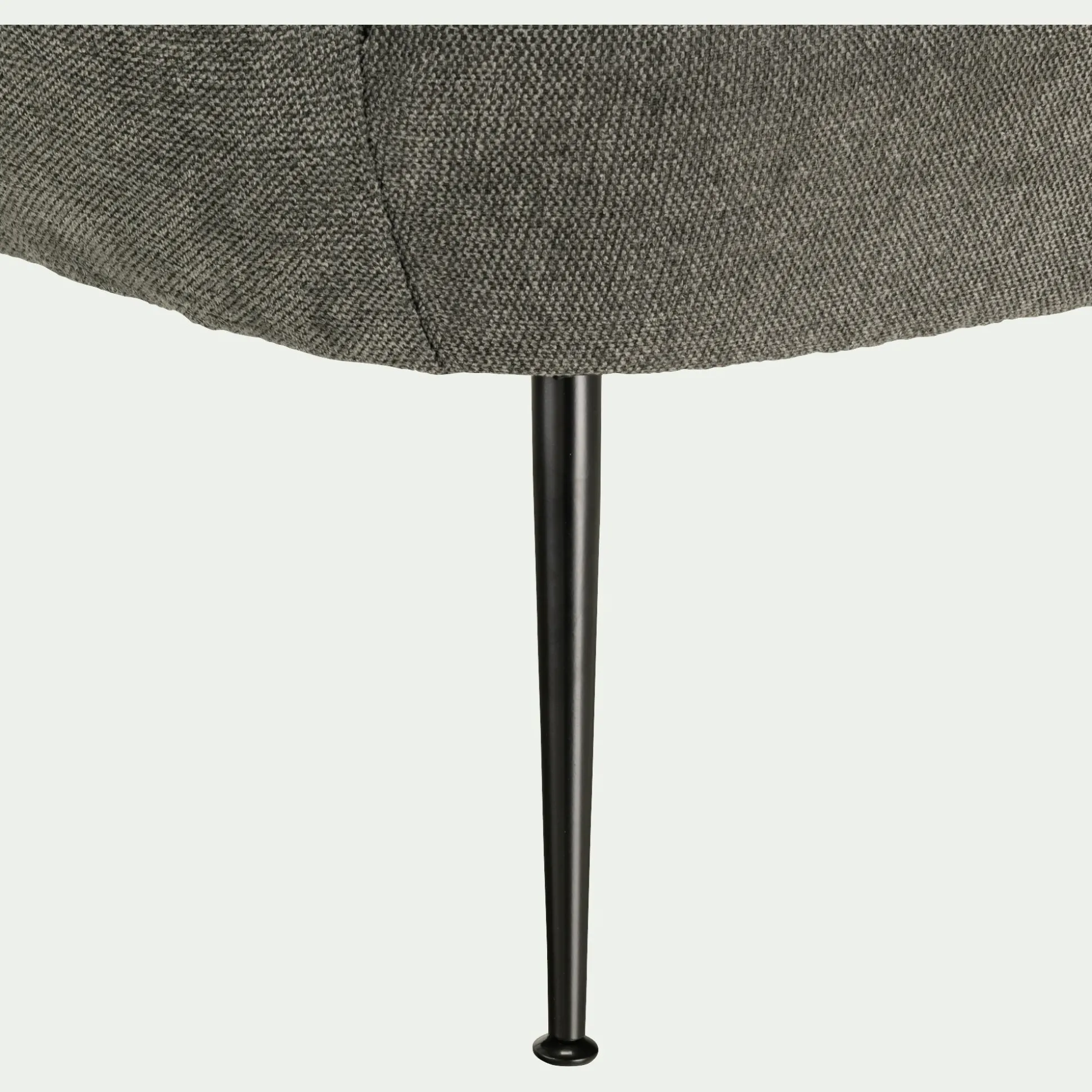 Fauteuil en tissu avec piétement en acier - gris vésuve