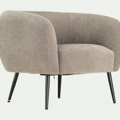 Fauteuil en tissu avec pieds en acier - gris restanque
