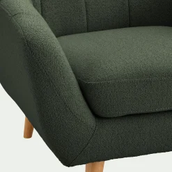 fauteuil en tissu bouclette monza - vert cèdre