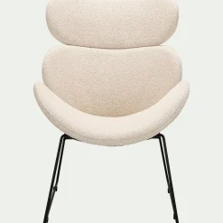 Fauteuil en tissu bouclettes - beige