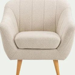 Fauteuil en tissu bouclette - beige