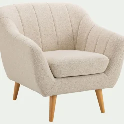 Fauteuil en tissu bouclette - beige