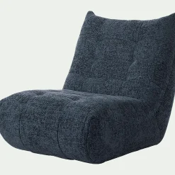 Fauteuil en tissu chenille - bleu marine