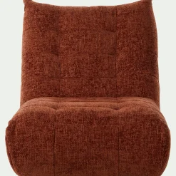 Fauteuil en tissu chenille - brun rustrel