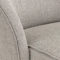 Fauteuil en tissu chiné et piétement en hévéa - gris borie