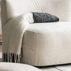 Fauteuil en tissu Raven - blanc écru