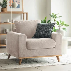 Fauteuil en tissu storm - beige roucas