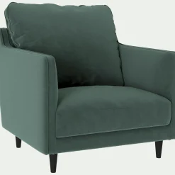 Fauteuil en tissu velvet - vert sauge