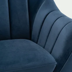 Fauteuil en velours - bleu myrte