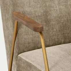 Fauteuil en velours - brun châtaigner