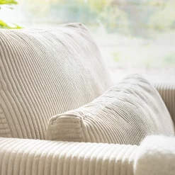 Fauteuil en velours côtelé Azores - beige