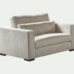 Fauteuil en velours côtelé Azores - beige