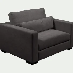 Fauteuil fixe en tissu Bloq - gris anthracite