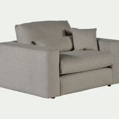 Fauteuil fixe en tissu bouclette - gris clair