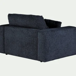 Fauteuil fixe en tissu chenille - bleu marine
