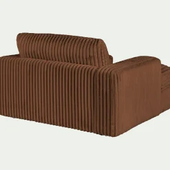 Fauteuil fixe en tissu côtelé - brun rustrel